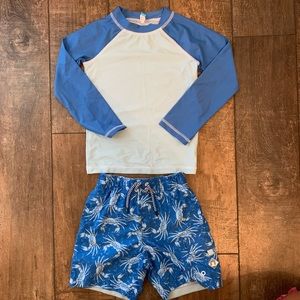 CABANA LIFE Boys Swimsuit and Rashguard Set,  4